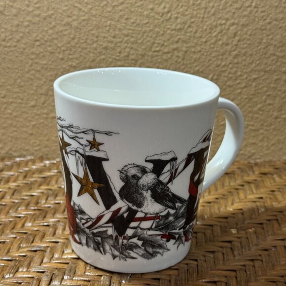 Williams Sonoma RORY DOBNER Love Mug Birds Christmas Holiday Winter Coffee Cup - Picture 1 of 9